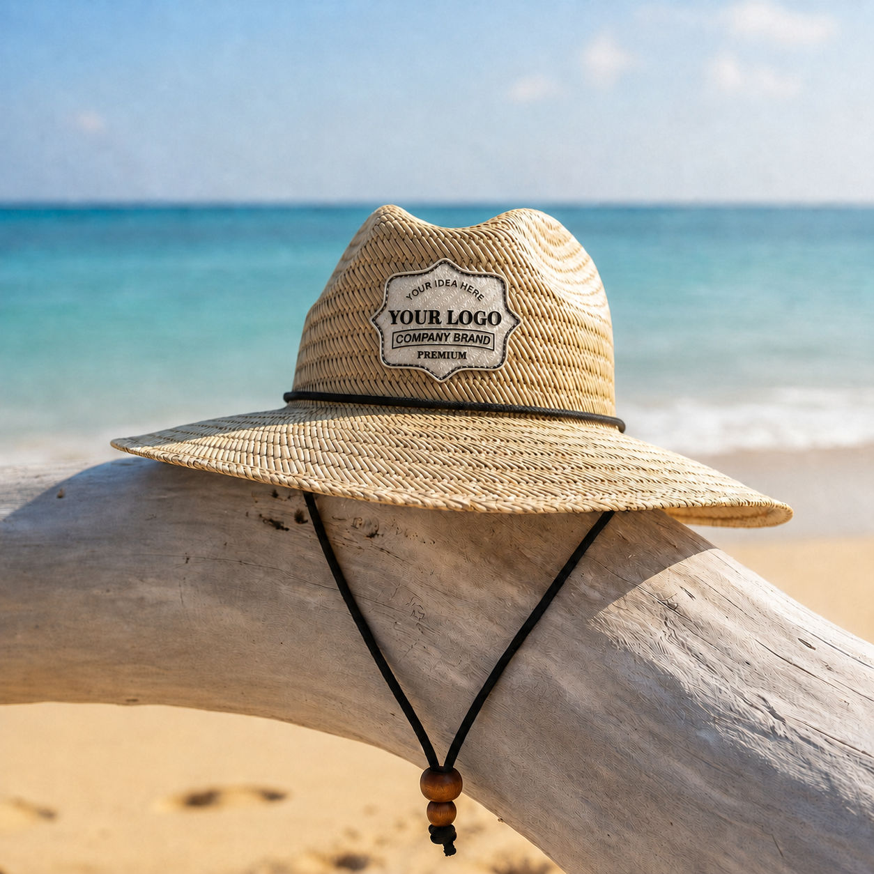 Custom Straw Hats with Leather Patch