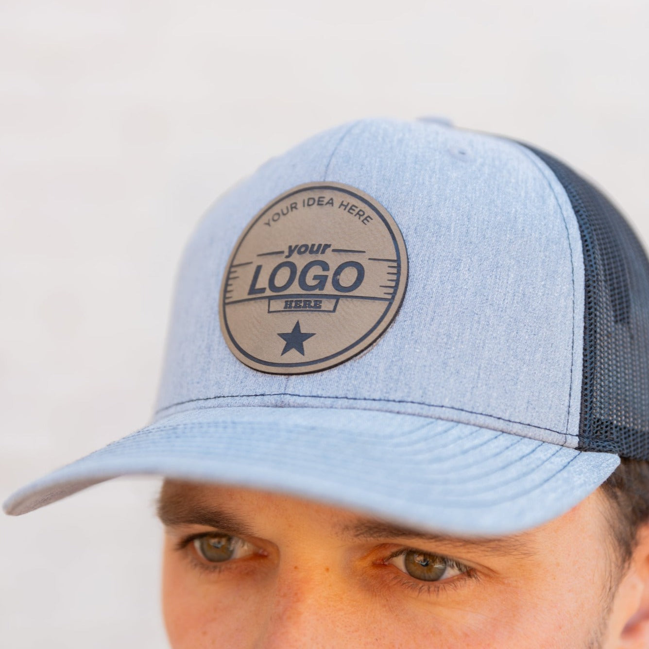 (6 Pack) Custom Leather Patch Hats Wholesale