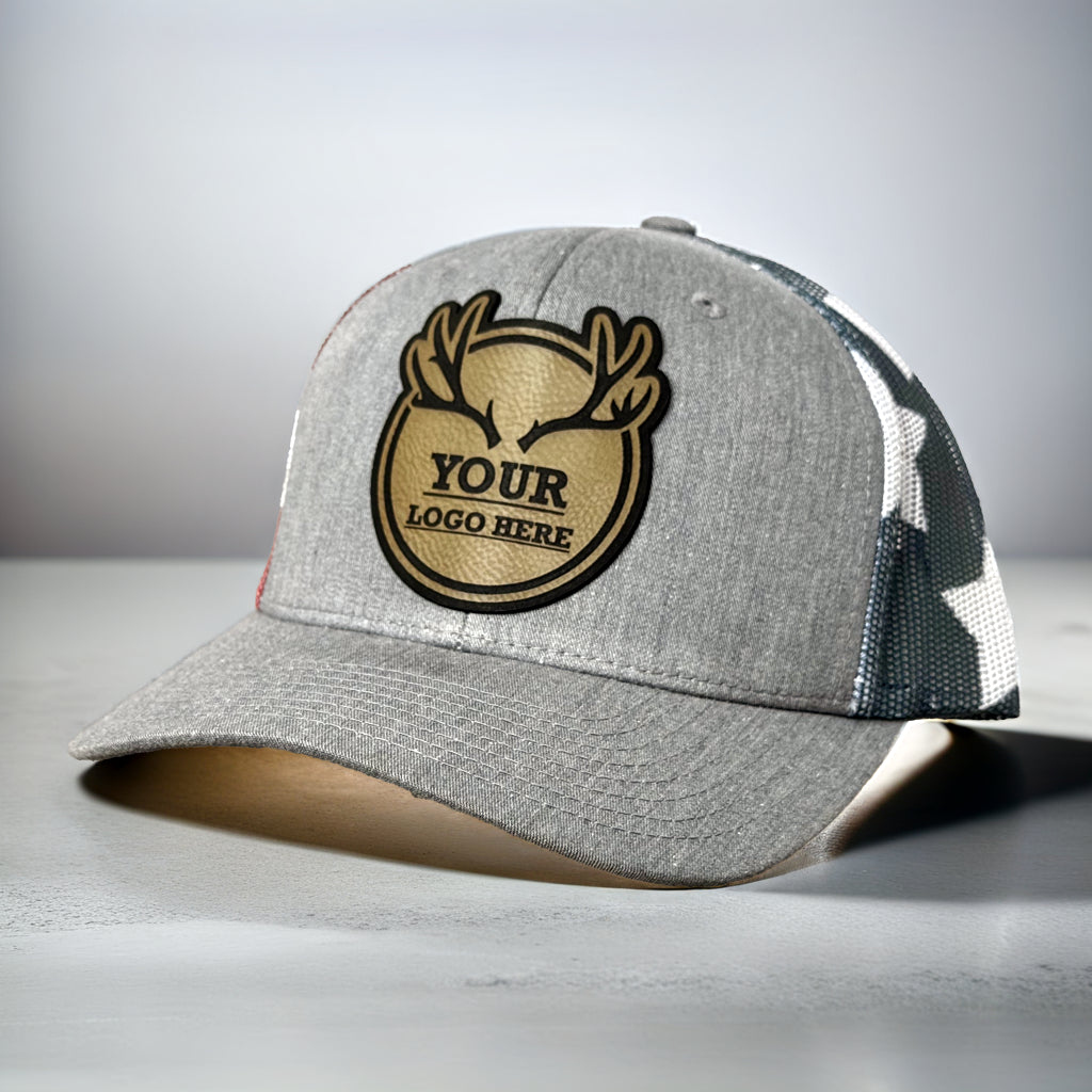 (6 Pack) Custom Leather Patch Hats Wholesale