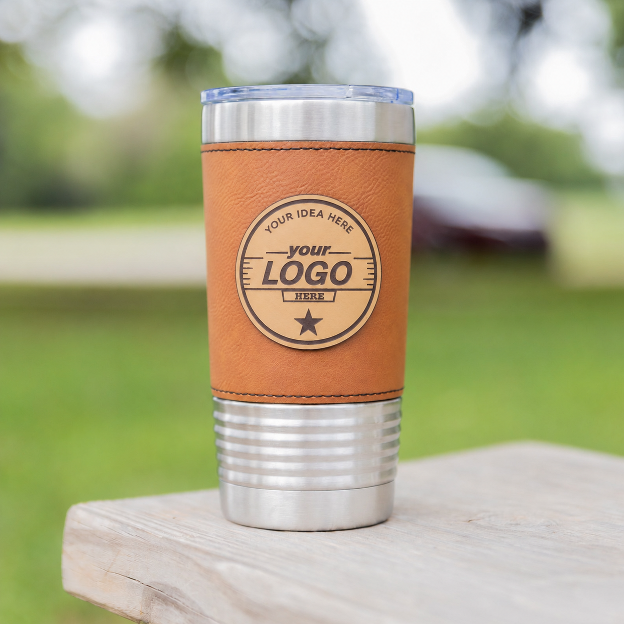 Custom Leather Tumbler — 20 oz Insulated
