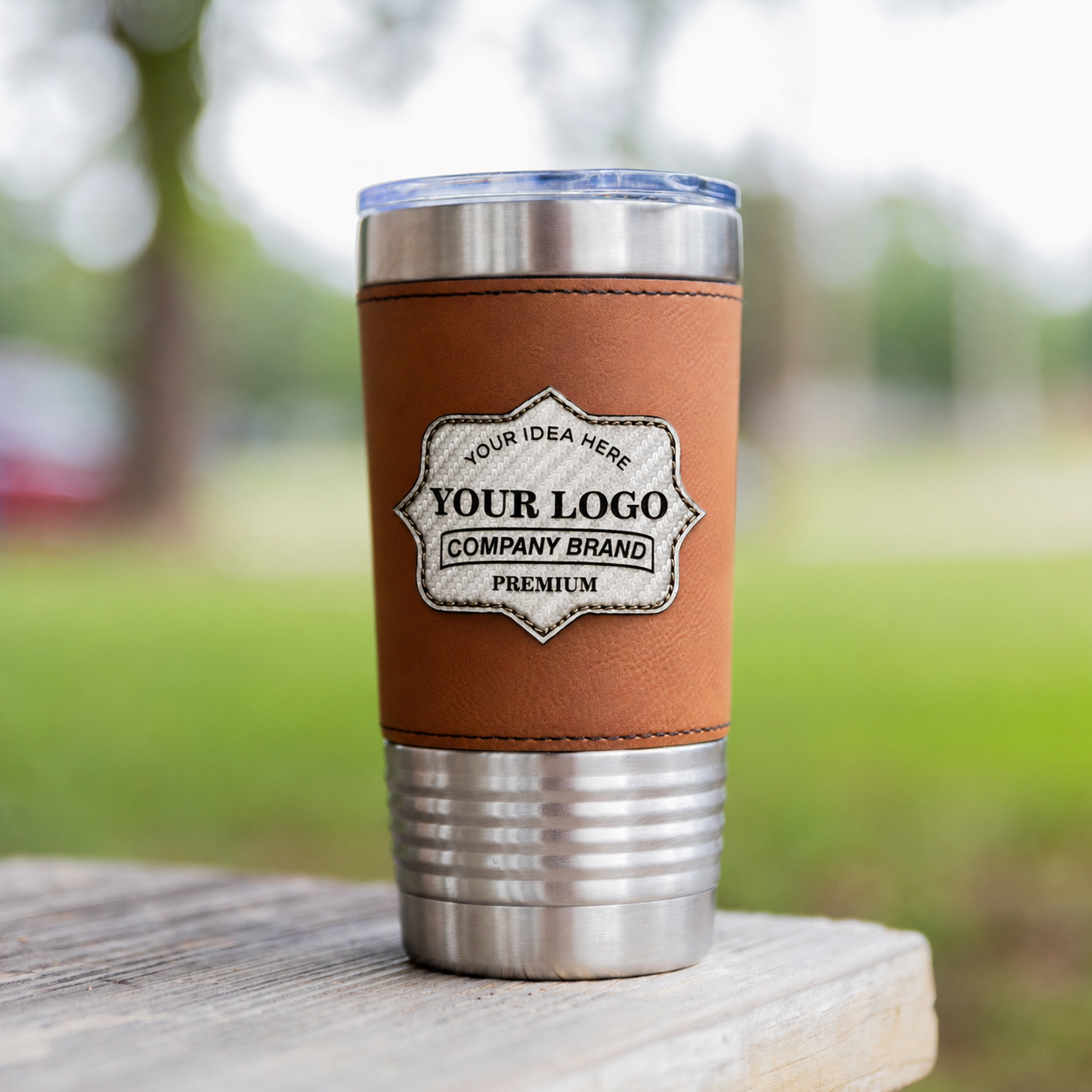 Custom Leather Tumbler — 20 oz Insulated