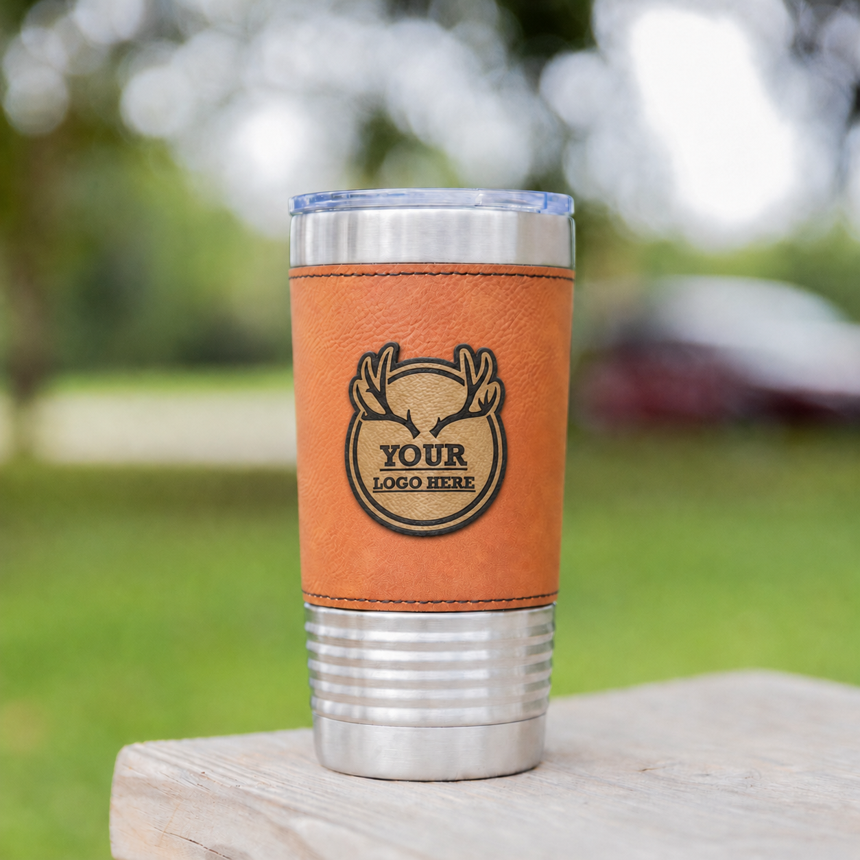 Custom Leather Tumbler — 20 oz Insulated