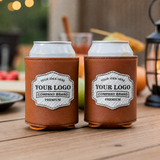Custom Leather Patch Koozies