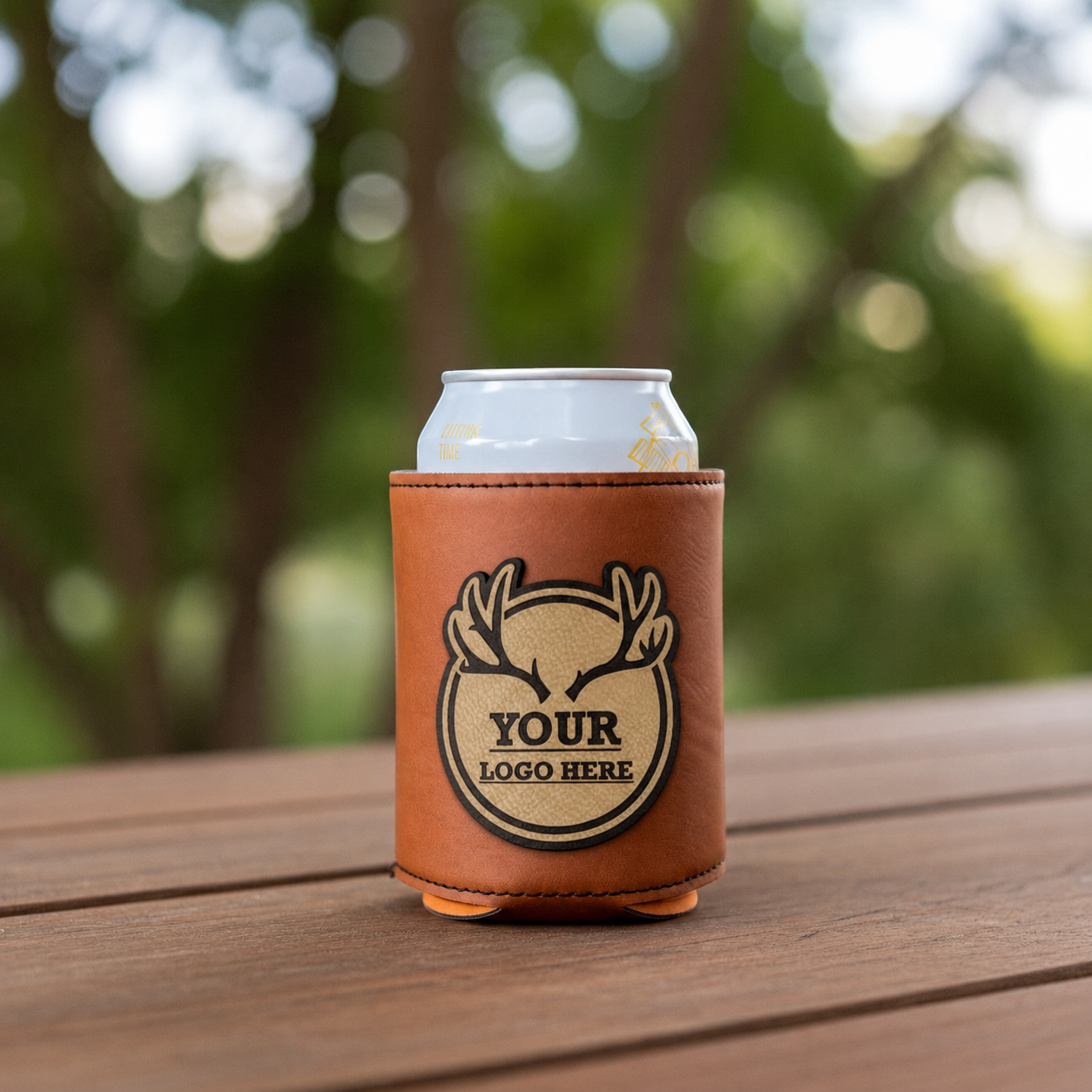 Custom Leather Patch Koozies