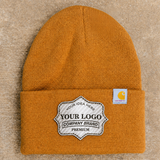 Custom Carhartt Beanies Leather Patch Laser Engraved