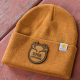 Custom Carhartt Beanies Leather Patch Laser Engraved